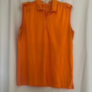 Lady Hagen hydro-dri Orange Sleeveless  golf tank  Top zipper women’s large